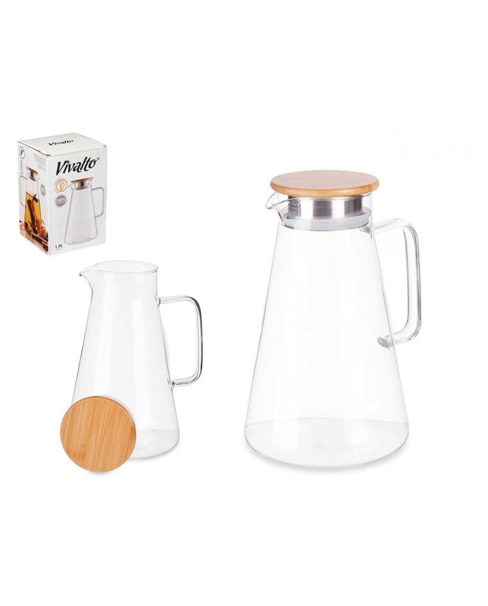 JARRA BOROSILICATO TAPA BAMBU 1,7L