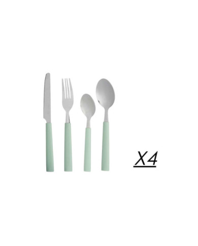 SET 16 CUBIERTOS CON CUBERTERO MENTA PALO