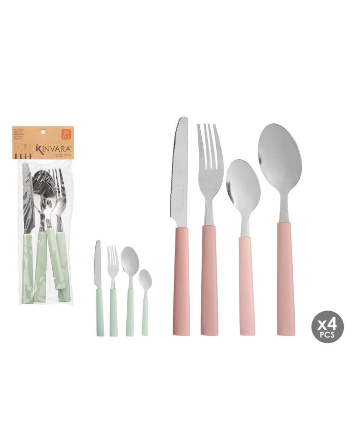 SET 4 CUBIERTOS SURT 2 MENTA ROSA PALO
