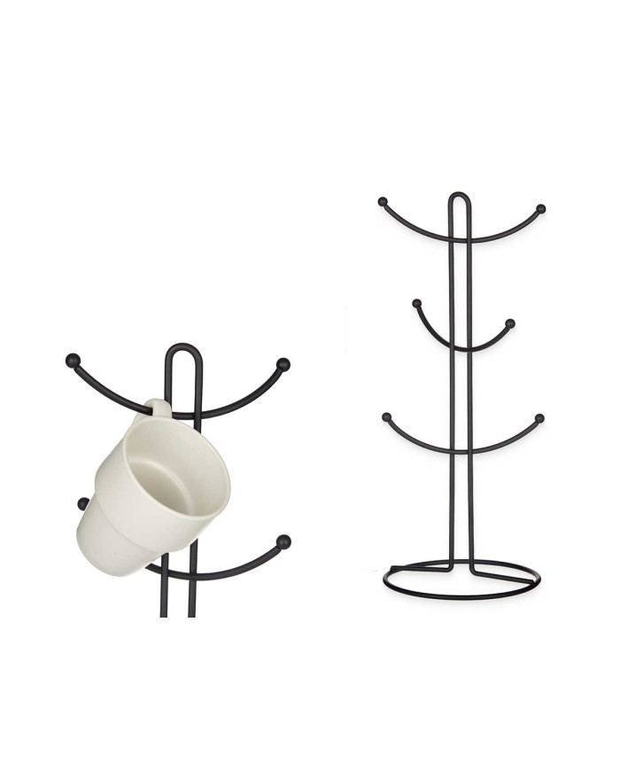 SOPORTE METAL 6 TAZAS NEGRO