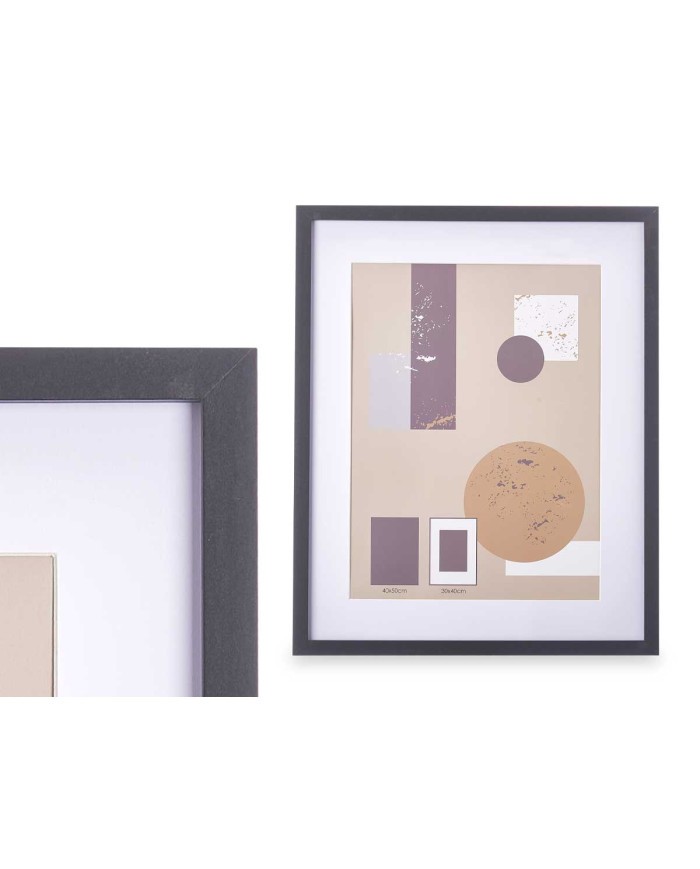 PORTAFOTO PARED MADERA PASPARTU 30X40CM NEGRO