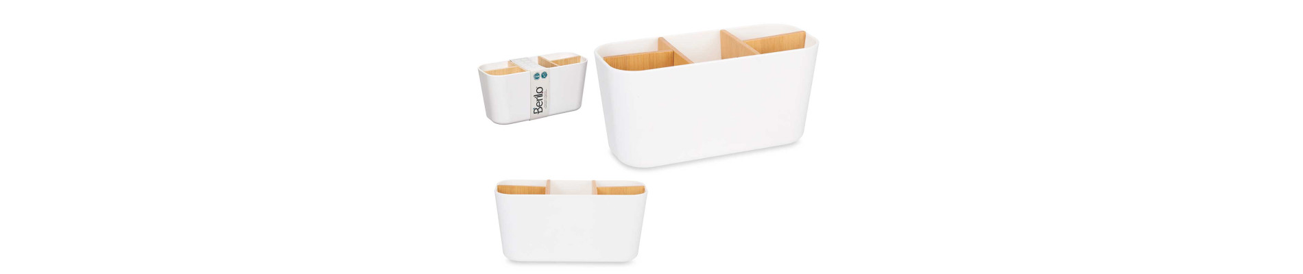 ORGANIZADOR OVALADO 5 HUECOS BAMBU MENTA