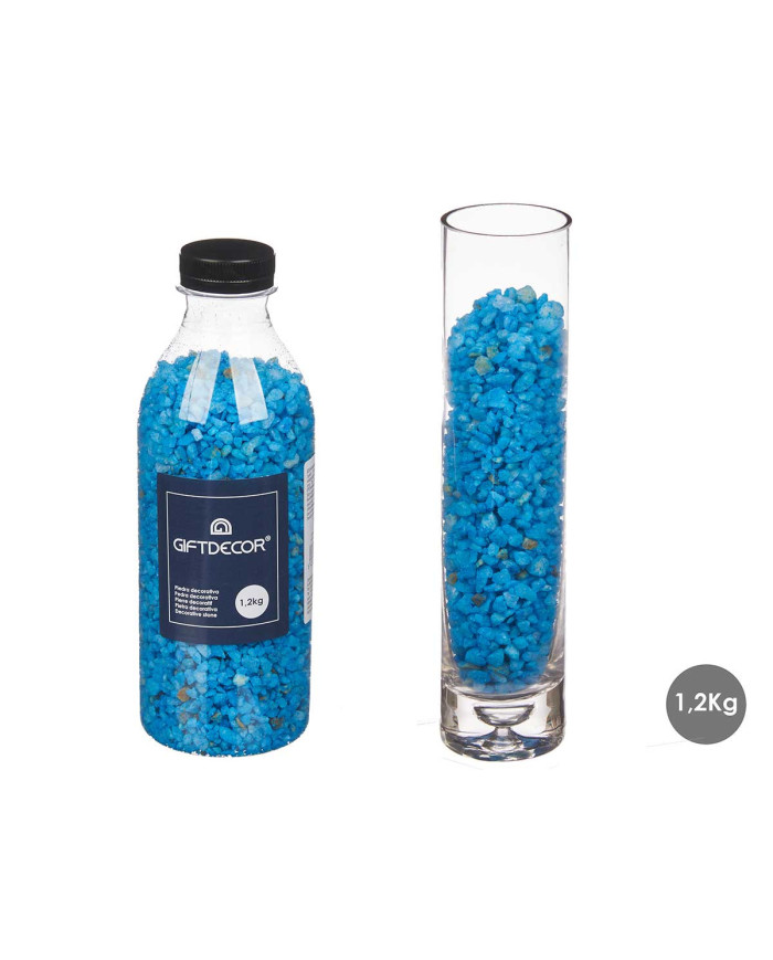 BOTE PIEDRA DECORATIVA 1,2KG AZUL