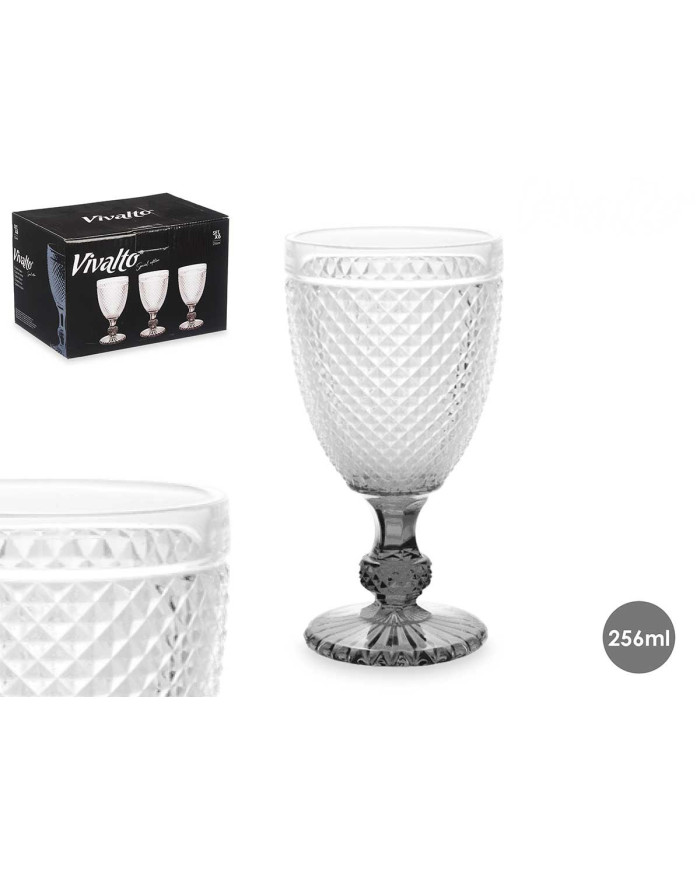 COPA DIAMANTE AGUA TRANSP PIE ANTRACITA 256 ML