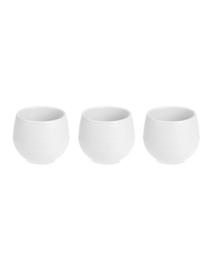 SET 3 MACETAS RESERVA AGUA 9,5 CM BLANCA