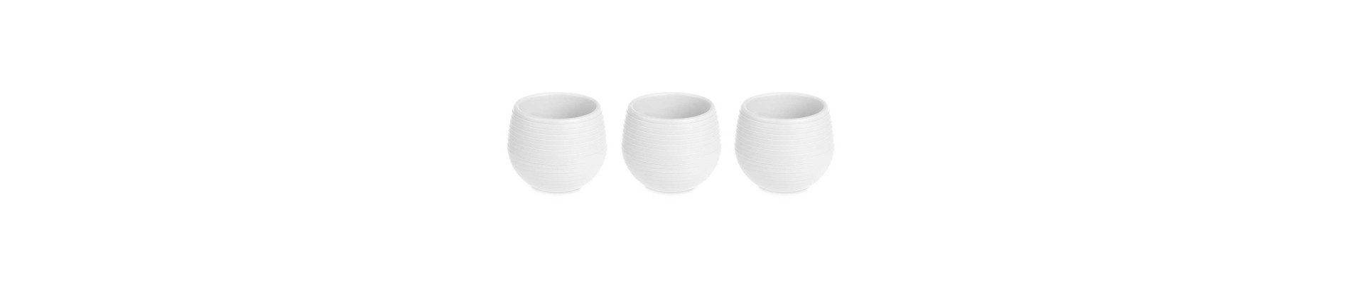 SET 3 MACETAS RESERVA AGUA 9,5 CM BLANCA