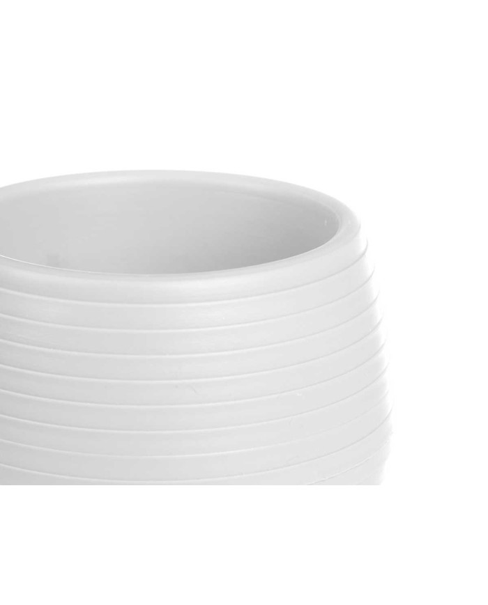 SET 3 MACETAS RESERVA AGUA 9,5 CM BLANCA