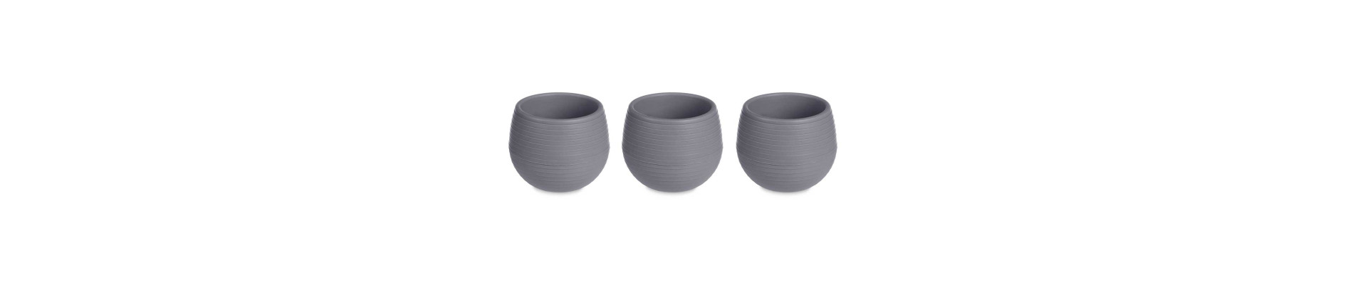 SET 3 MACETAS RESERVA AGUA 9,5 CM ANTRACITA