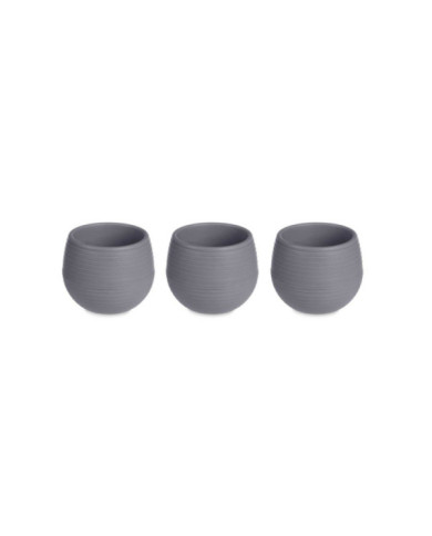 SET 3 MACETAS RESERVA AGUA 13 CM ANTRACITA