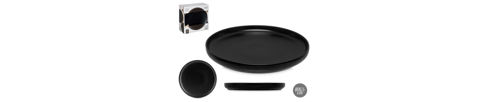 PLATO LLANO GRANDE GRES ROSA BORDE 26CM