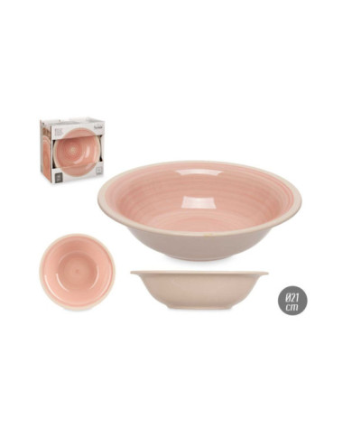 PLATO HONDO GRES ROSA BORDE 21,5CM