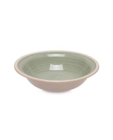 PLATO HONDO GRES VERDE BORDE 21,5CM