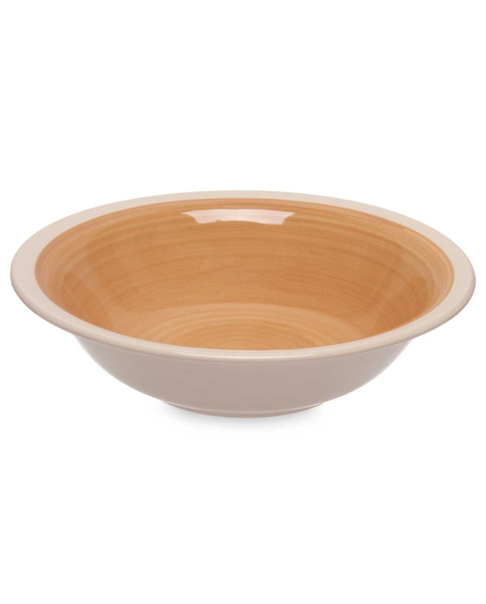 PLATO HONDO GRES BEIGE BORDE 21CM