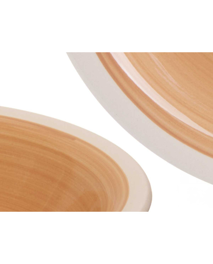 PLATO HONDO GRES BEIGE BORDE 21CM