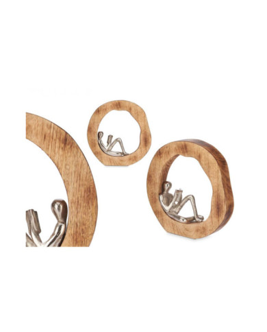 FIGURA DECORATIVA LECTURA PLATA SOPORTE MADERA