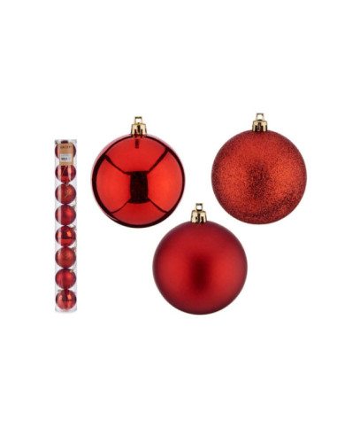 SET 8 BOLAS PVC 7CM ROJA