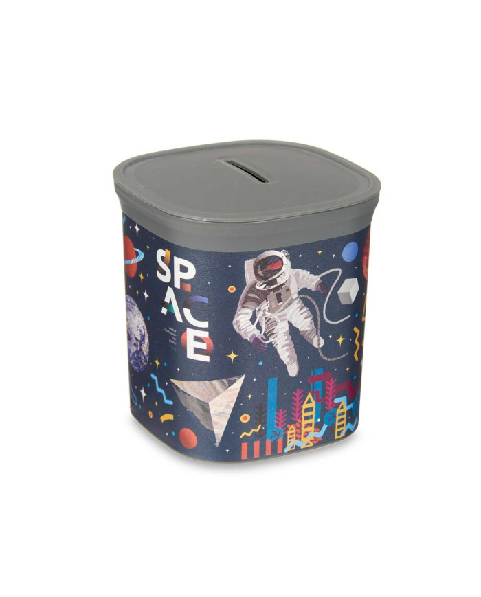 HUCHA PLASTICO CUADRADA SURT 2 ASTRONAUTA