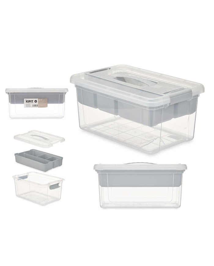 ORGANIZADOR PLASTICO 9 L BANDEJA GRIS