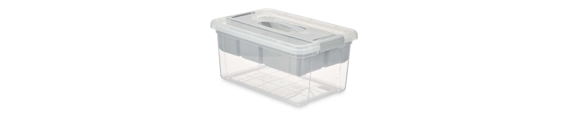 ORGANIZADOR PLASTICO 9 L BANDEJA GRIS