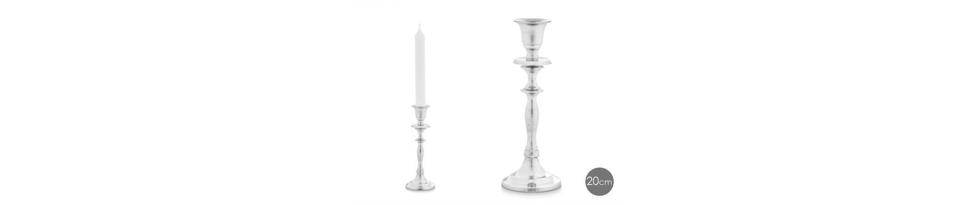 CANDELABRO GRANDE PLATEADO 24CM
