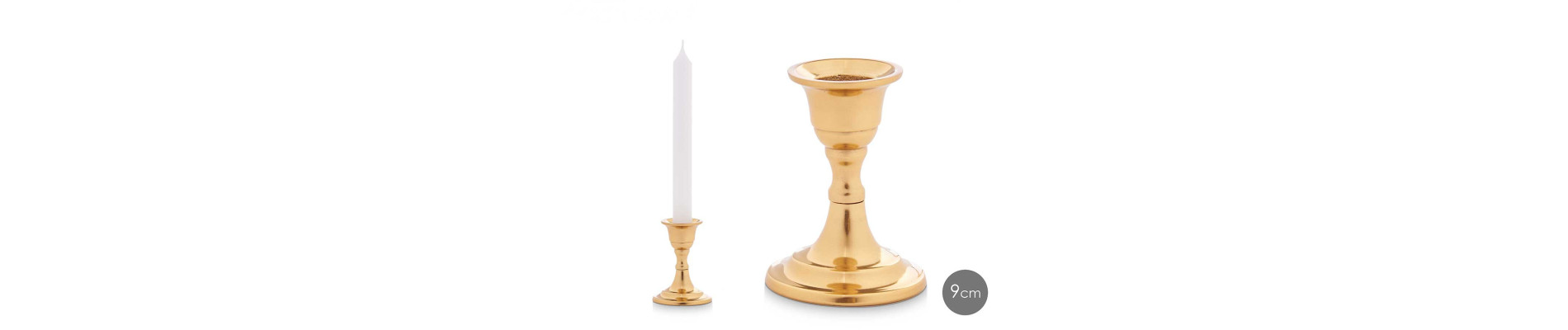 CANDELABRO SENCILLO DORADO 9CM