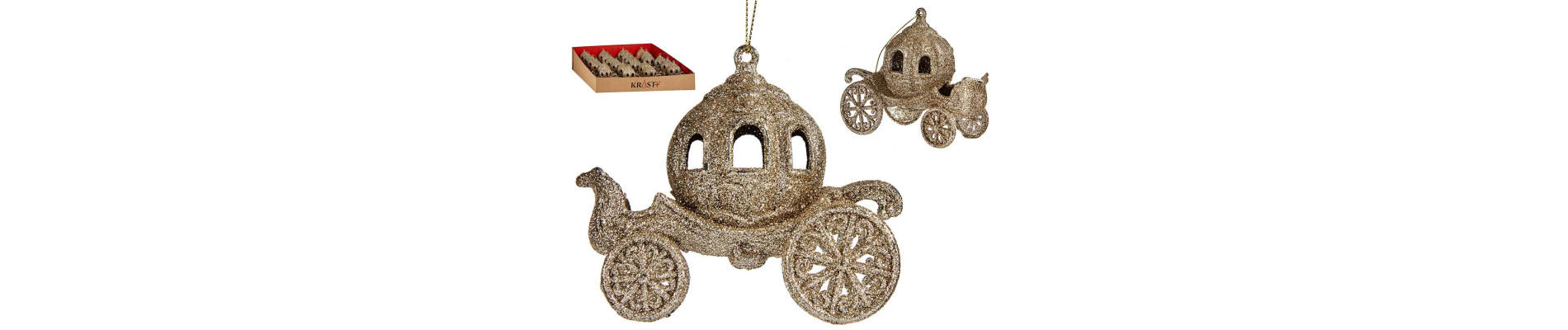 ADORNO ARBOL NAVIDAD CARROZA CALABAZA CHAMPAGNE