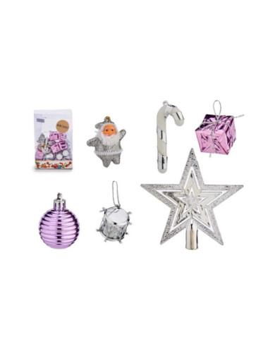 SET DECORATIVO ARBOL NAVIDAD MORADO