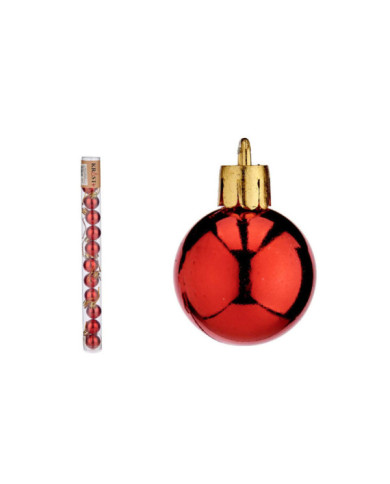 SET 12 BOLAS NAVIDAD 3CM ROJAS
