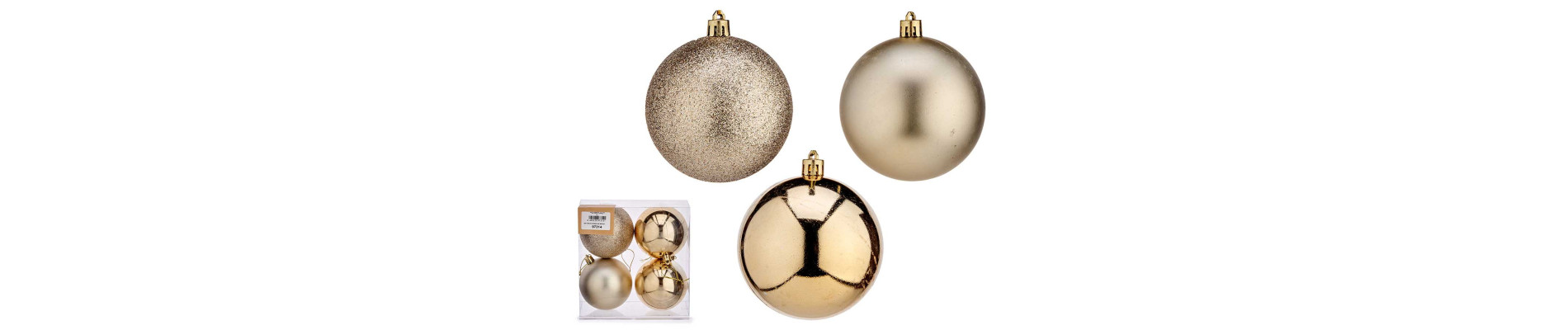 SET 4 BOLAS NAVIDAD 8CM CHAMPAGNE SURT
