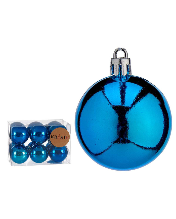 SET 12 BOLAS NAVIDAD 5CM AZULES