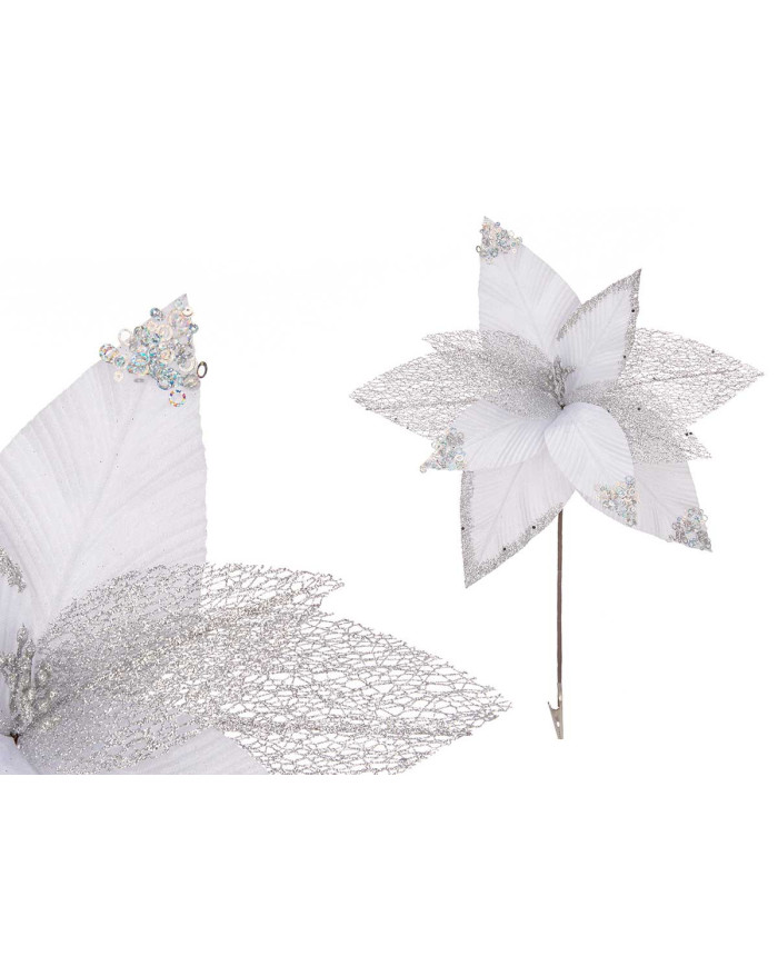 FLOR PUNTA LENTEJUELA BLANCA MED