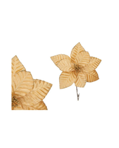 FLOR HOJA RIZADA ORO PEQ