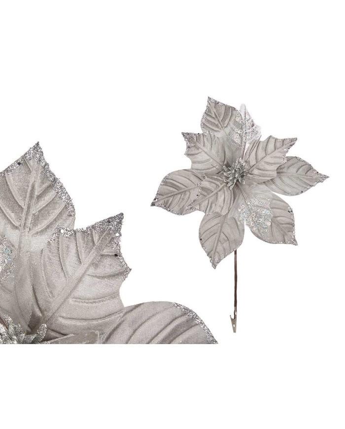 FLOR HOJA CON TUL PLATA MED