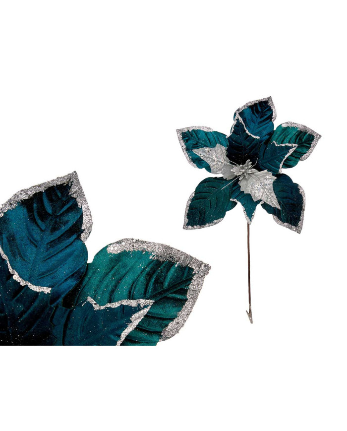 FLOR HOJA CON TUL AZUL PETROLEO GRD
