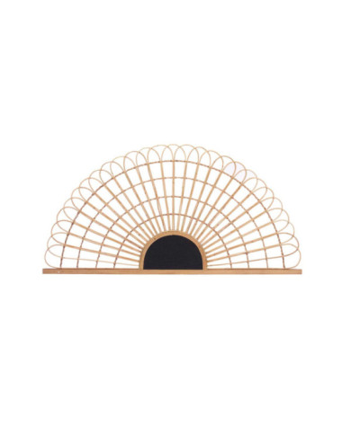 CABECERO RATTAN ABANICO NATURAL NEGRO 160CM
