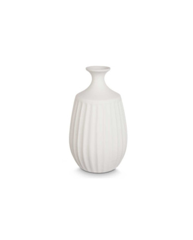 JARRON CERAMICA CUELLO ESTRECHO 31CM BLANCO