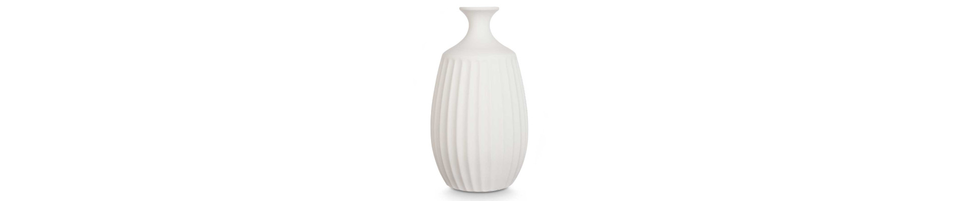 JARRON CERAMICA CUELLO ESTRECHO 39CM BLANCO