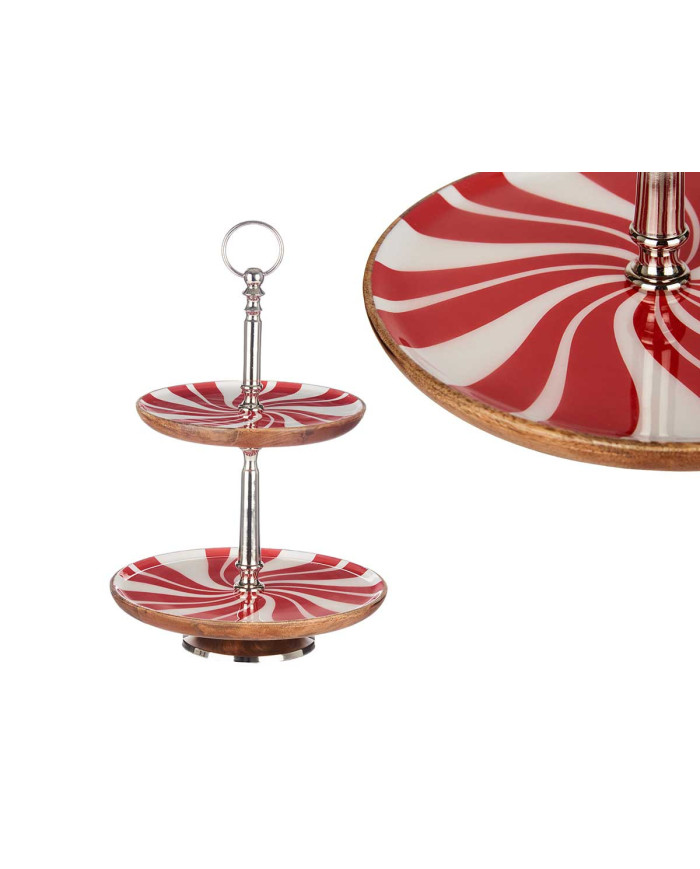 CENTRO MESA MADERA DOBLE CANDY 41CM