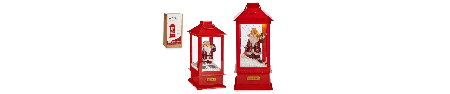 FAROL NIEVE PVC ROJO SENSOR LED MUSICA SANTA