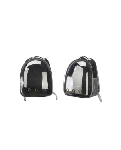 MOCHILA MASCOTA TRANSPARENTE NEGRO