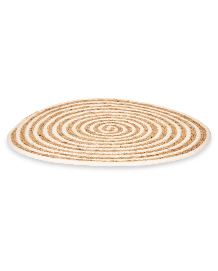 SALVAMANTEL ESPARTO CENTRO TELA BLANCO 35CM