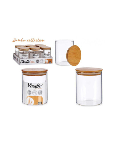 BOTE BOROSILICATO HERMETICO C TAPA BAMBU 870ML