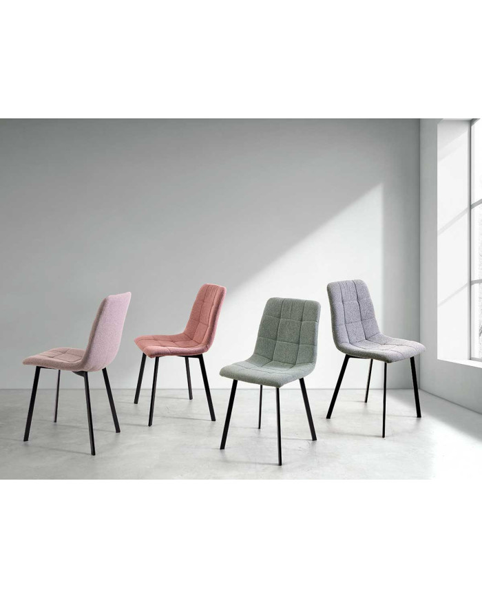 SILLA ELEGANTE PATA NEGRA GRIS