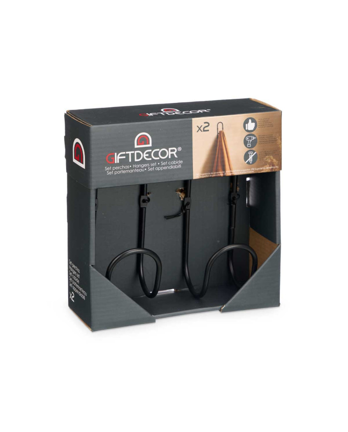 SET 2 PERCHAS ARO NEGRO