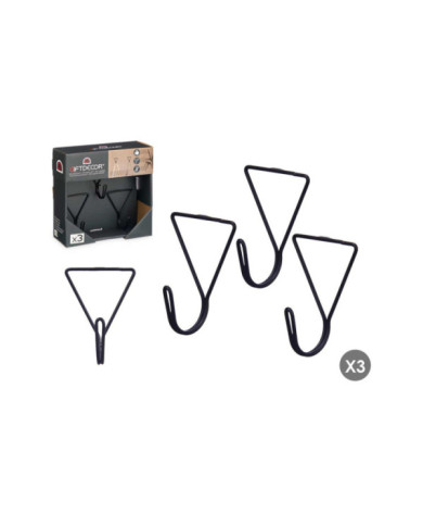 SET 3 PERCHA TRIANGULO NEGRO