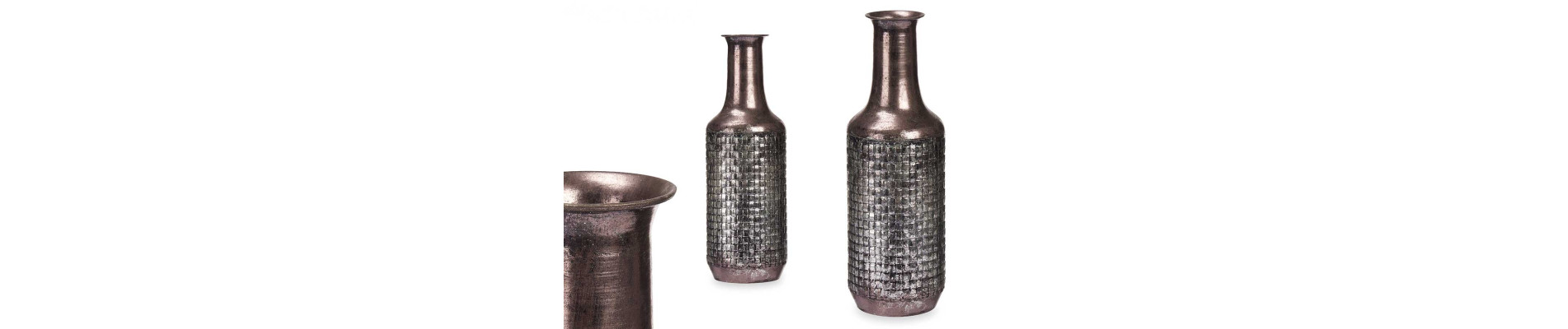 JARRON RELIEVE ANCHO PLATA ENVEJECIDO