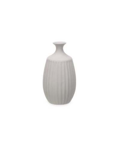 JARRON CERAMICA CUELLO ESTRECHO 39CM GRIS