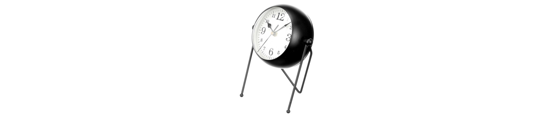 RELOJ FORJA ESFERA OVALADA ESPEJO NEGRO 21CM