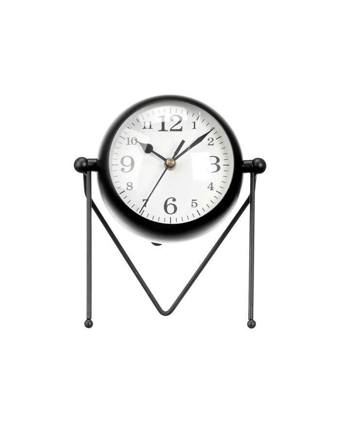 RELOJ FORJA ESFERA OVALADA ESPEJO NEGRO 21CM