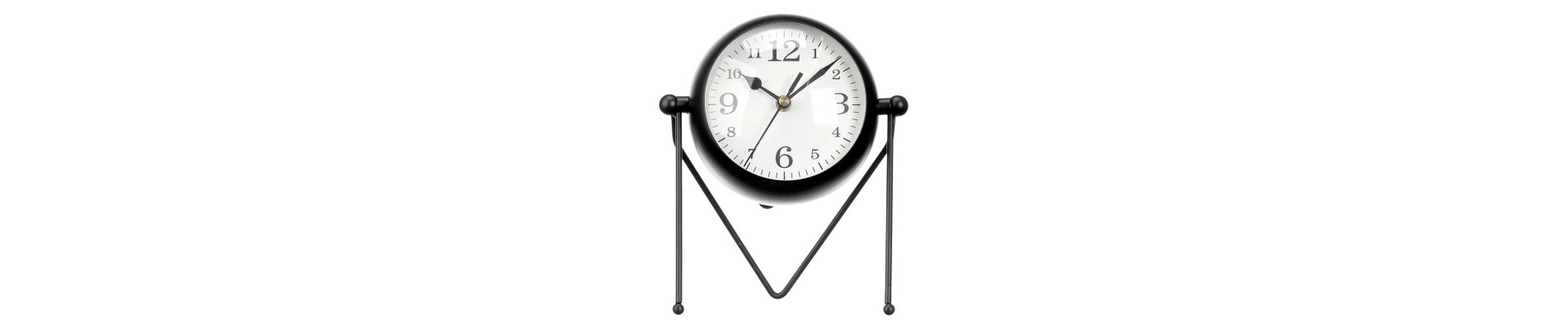RELOJ FORJA ESFERA OVALADA ESPEJO NEGRO 21CM